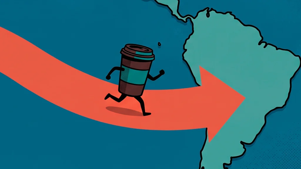A cup of coffee travels on El Nino to Latin America.